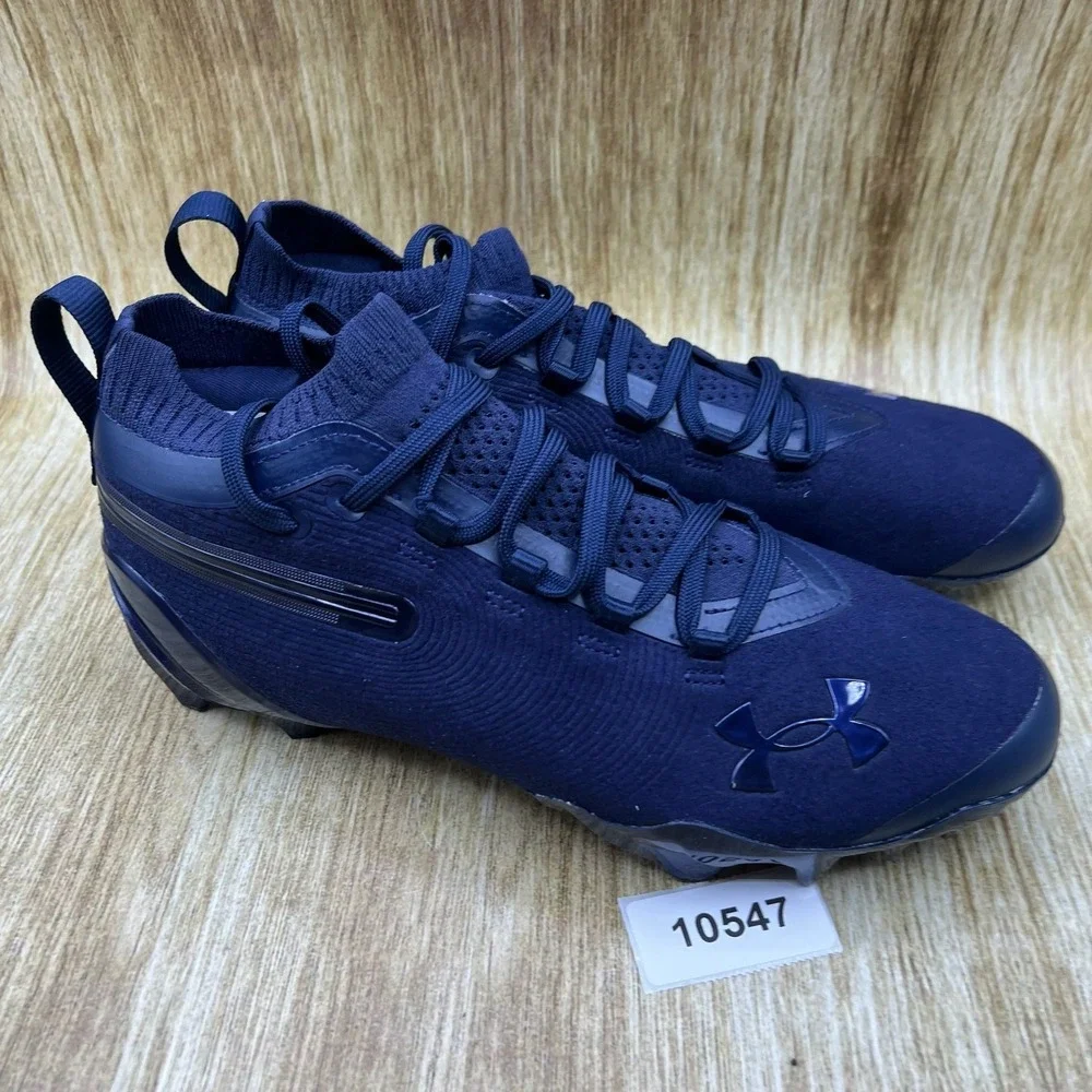 Under Armour Spotlight Suede MC Men's 8 Navy Blue Football Cleats 6000074-410